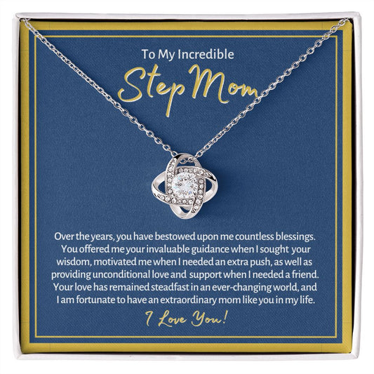 4 To My Mom, From Daughter, Love Knot Necklace, & Message Card Gift - Lainey Brooke Jewelry
