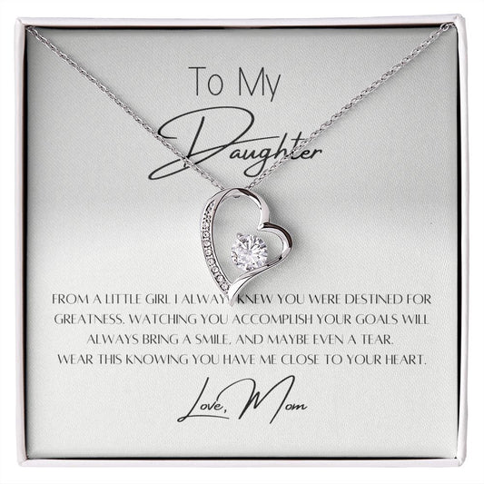 To My Daughter To My Daughter, From Mom, Forever Love Necklace, and Message Gift Box - Lainey Brooke Jewelry