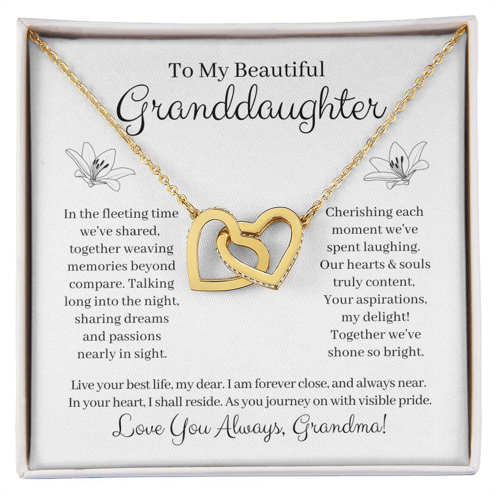 To My Granddaughter Necklace From Grandma Grandpa - Gift For Granddaug