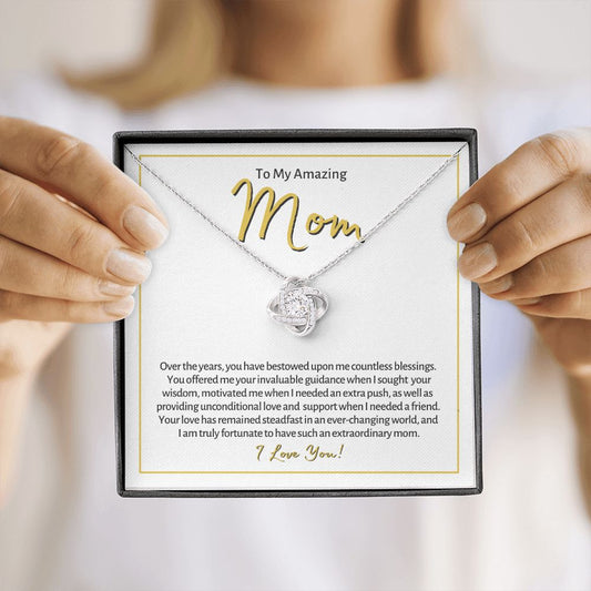 To My Mom, Love Knot Necklace, & Message Card Gift - Lainey Brooke Jewelry